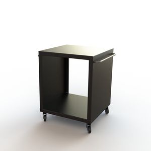 contemporary table / cast iron / galvanized steel / square