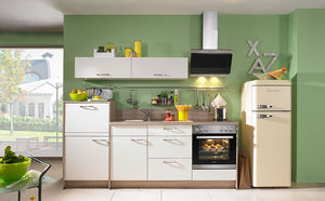 contemporary kitchen / wood veneer / island / high-gloss