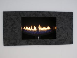 gas fireplace / contemporary / original design / traditional