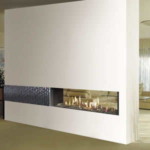gas fireplace / contemporary / original design / traditional