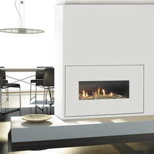 gas fireplace / contemporary / original design / closed