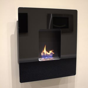 gas fireplace / contemporary / closed / wall-mounted