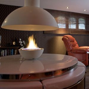 gas fireplace / contemporary / original design / open hearth
