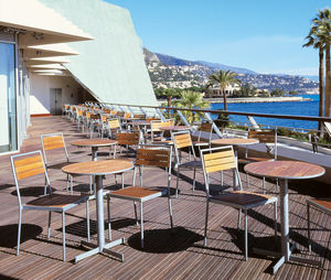 contemporary table / teak / for restaurants