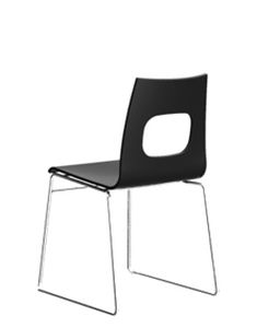 contemporary chair / wood / sled base