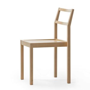contemporary visitor chair / stackable / wooden / home