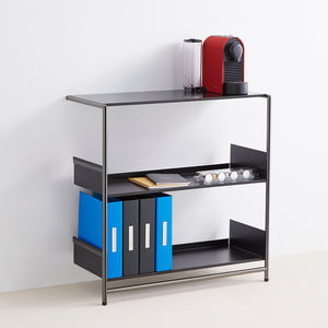 wall-mounted shelf / contemporary / sheet steel / chromed metal