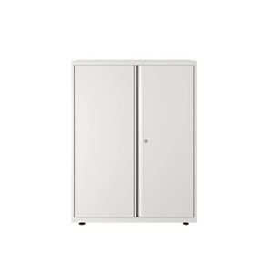 low filing cabinet / tall / wooden / tambour door