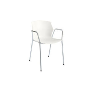contemporary visitor chair / with armrests / sled base / on casters