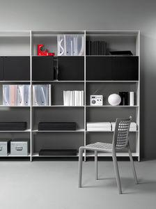 modular bookcase / contemporary / for offices / aluminum