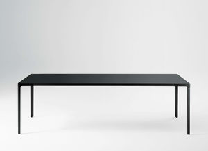 contemporary table / wooden / steel / ceramic