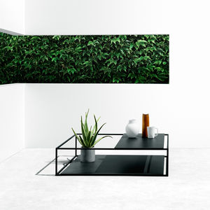 contemporary coffee table / ceramic / stainless steel / rectangular