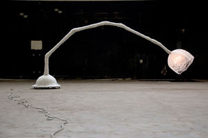 floor-standing lamp / original design / fiberglass / metal
