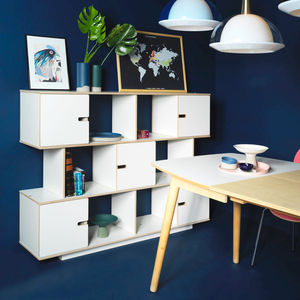 wall-mounted shelf / modular / contemporary / birch