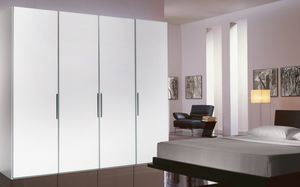 contemporary wardrobe / glass / lacquered glass / with swing doors