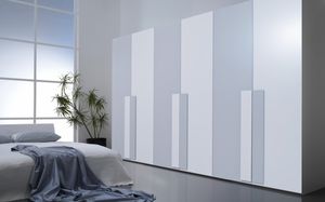 contemporary wardrobe / wooden / lacquered wood / with swing doors