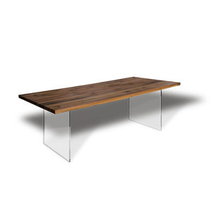 contemporary table / glass / oak / oiled wood