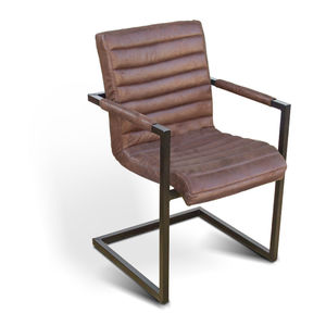 contemporary chair / cantilever / leather