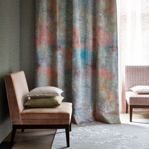 upholstery fabric / for curtains / patterned / polyester