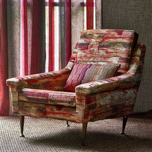 upholstery fabric / for curtains / patterned / polyester
