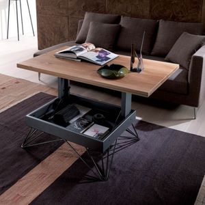 contemporary coffee table / wooden / metal / rectangular