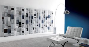 modular bookcase / wall-mounted / contemporary / wooden