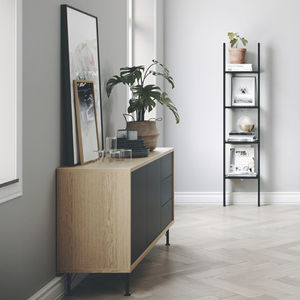 Scandinavian design sideboard / oak / steel / melamine