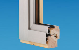 wooden window profile / aluminum