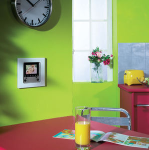 video door intercom with color screen / gray / metal