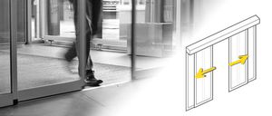 sliding entry door / steel / automatic / glazed