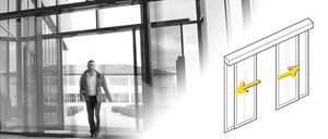 entry door / sliding / steel / automatic