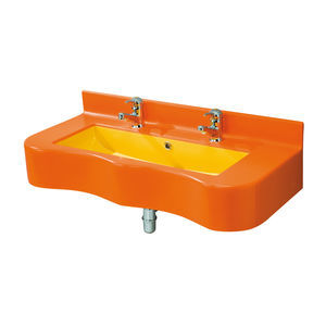 wall-mounted washbasin / other shapes / acrylic / stone