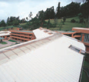roof sandwich panel / metal facing / rock wool core