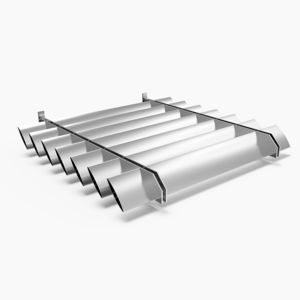 aluminum solar shading / for facades / horizontal / rigid