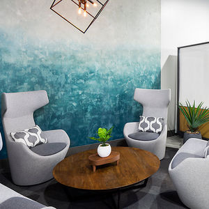 contemporary office armchair / fabric / high back / privacy