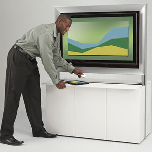 contemporary multimedia cabinet / for conference rooms / for meeting rooms / wooden