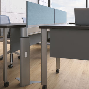 countertop office divider / fabric / glass / laminate