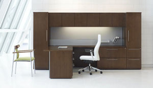 workstation desk / wooden / contemporary / commercial