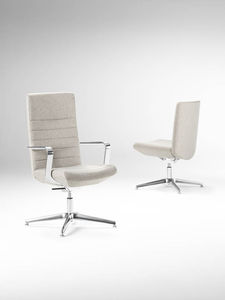 contemporary visitor chair / adjustable / swivel / upholstered
