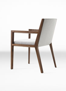 classic visitor chair / upholstered / with armrests / fabric