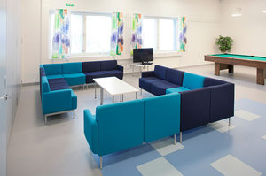 modular sofa / contemporary / metal / beech