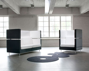 contemporary sofa / leather / fabric / for public buildings