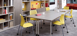 contemporary boardroom table / plywood / steel / rectangular