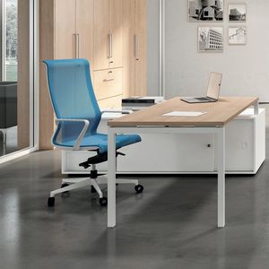 contemporary executive chair / mesh / polished aluminum / on casters