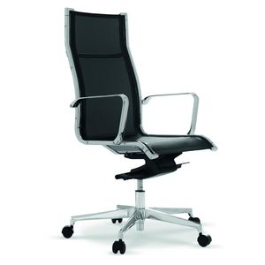 contemporary executive chair / mesh / aluminum / on casters