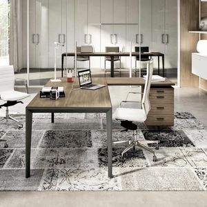workstation desk / wooden / contemporary / commercial
