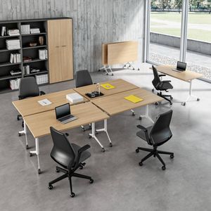 workstation desk / wooden / contemporary / commercial
