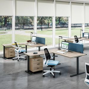 workstation desk / wooden / metal / contemporary