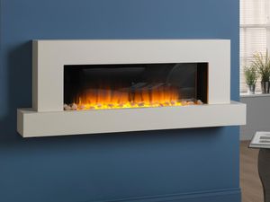 electric fireplace / contemporary / closed hearth / wall-mounted