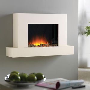 electric fireplace / contemporary / closed hearth / wall-mounted